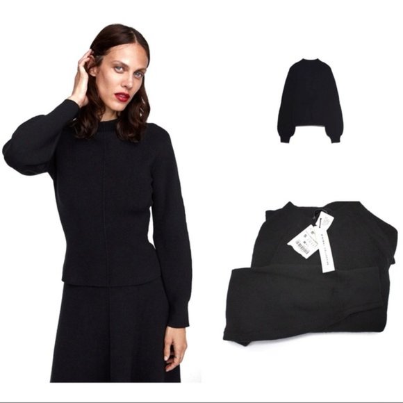 MWT ZARA MINIMAL COLLECTION PUFF SLEEVE SWEATER - Picture 6 of 7